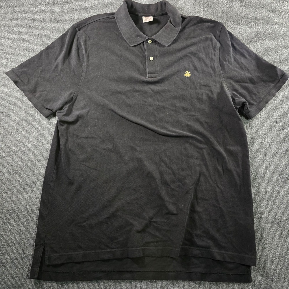 Brooks Brothers Mens XXL Original Fit Performance Polo Black Supima Cotton Shirt